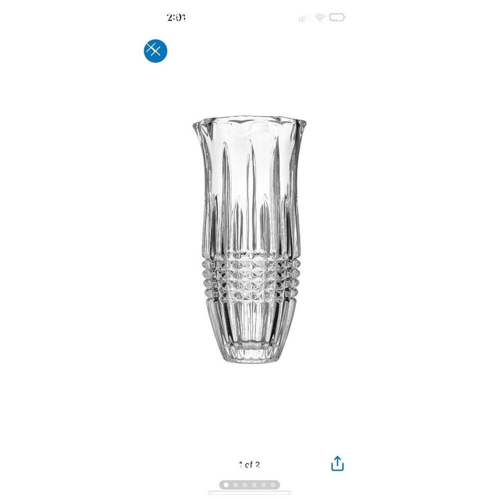 New In Box Biltmore Tall Crystal Vase 5.71" W X 11.81" H